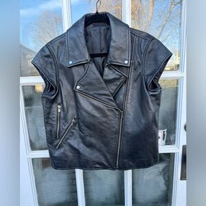 Saturdays by Kate Spade Leather Biker Vest szL